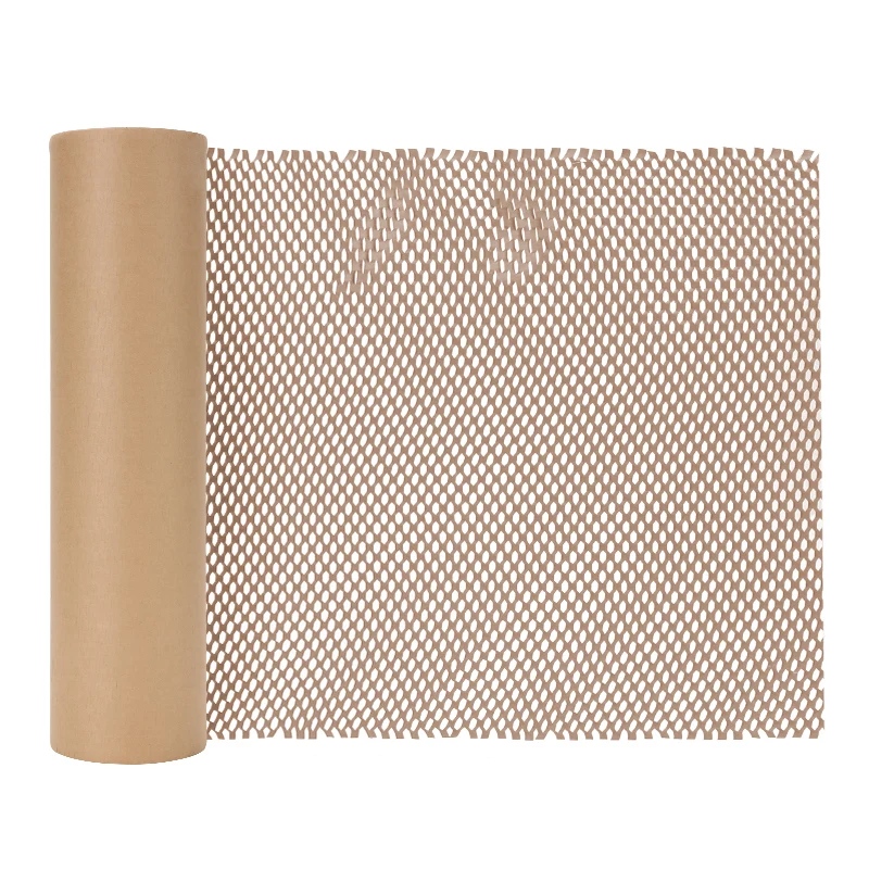 China Manufacturer Eco Friendly Recyclable Biodegradable Cushioning Brown Packing Cushion Wrap Kraft Honeycomb Paper Roll
