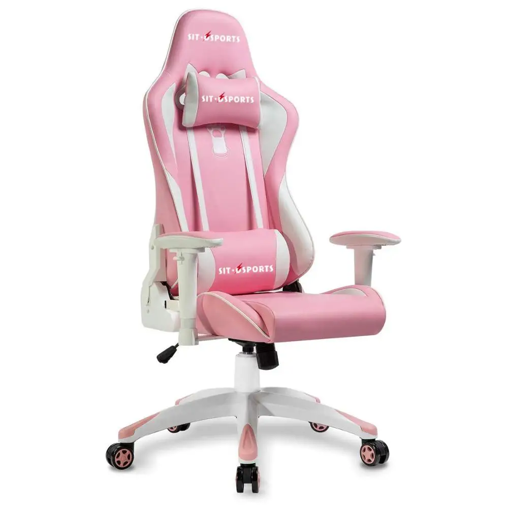 Hot Sale Leather Cute Pink Gaming Chair 180 Degrees Reclining Cadeira Gamer Rosa