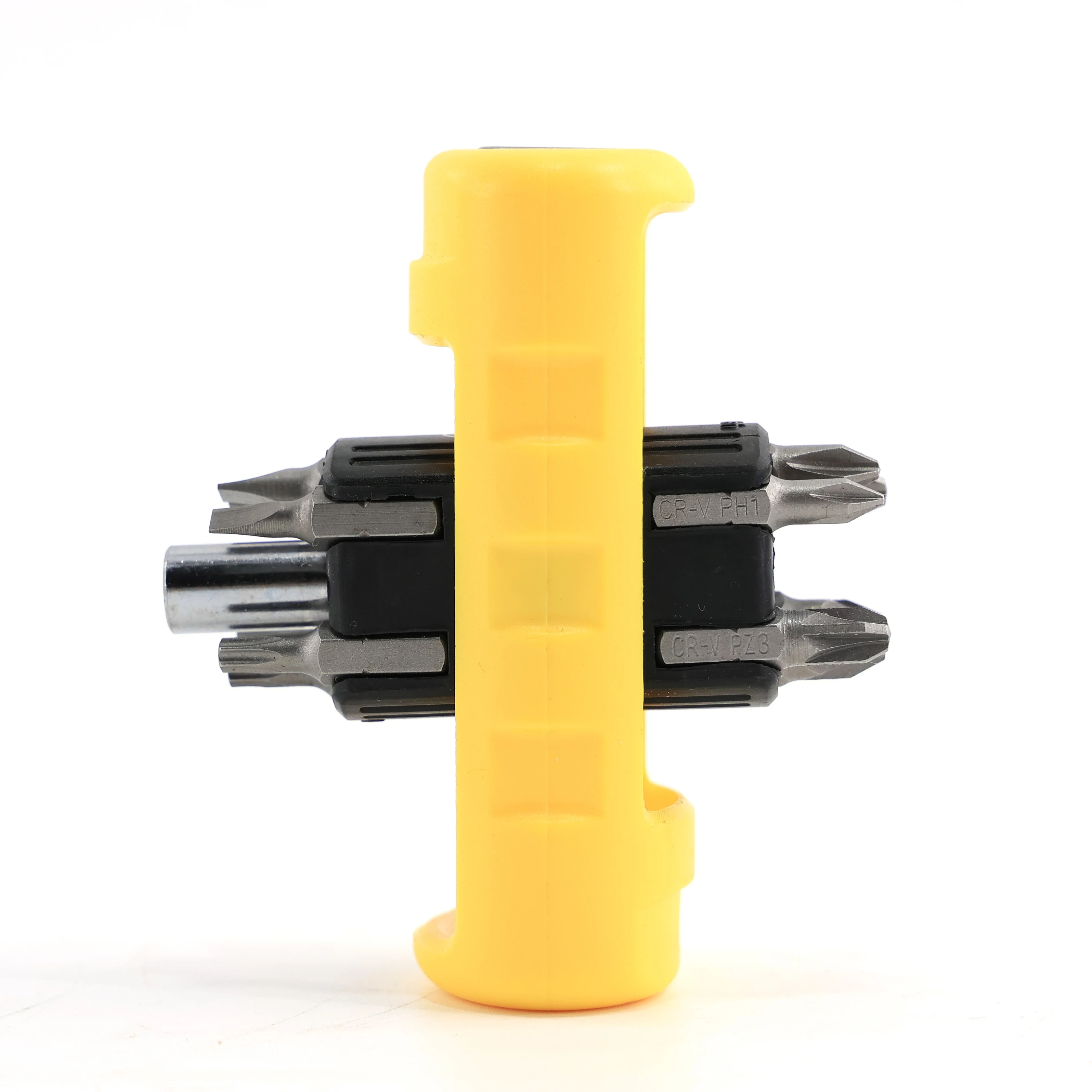 Portable 12 in 1 bits set CRV screw driver 25mm T10 T15 T20 bits kit yellow screwdriver set