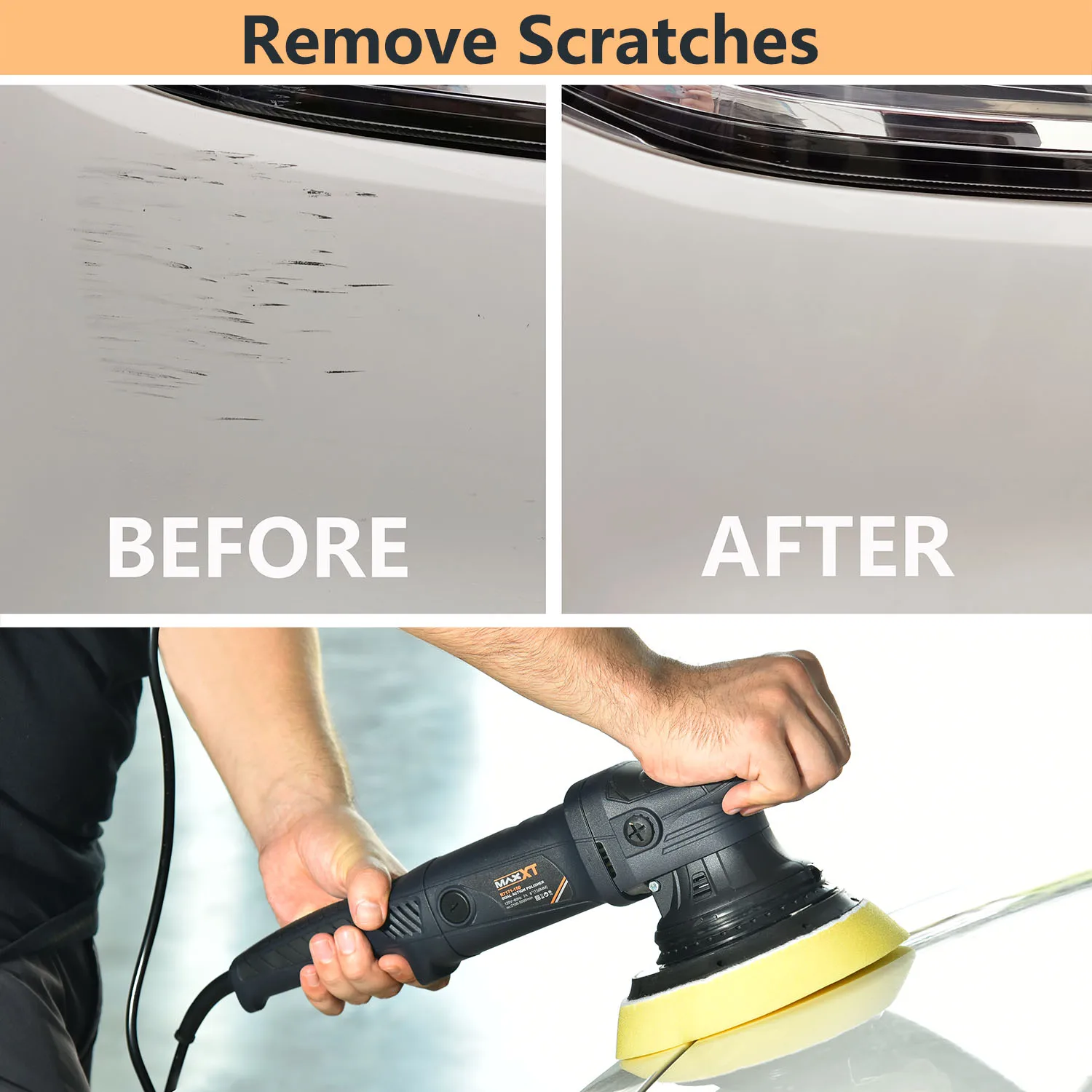 MAXXT 720W 150/125mm  6 Variable Speed 2100-5000 RPM dual action automotive buffer polisher pulidora automotriz