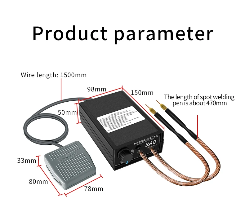 8000W Mini Spot Welder Kit DIY 18650 Battery Pack Welding Tools Portable Spot welding Machine Pen for 0.1/0.3mm Nickel