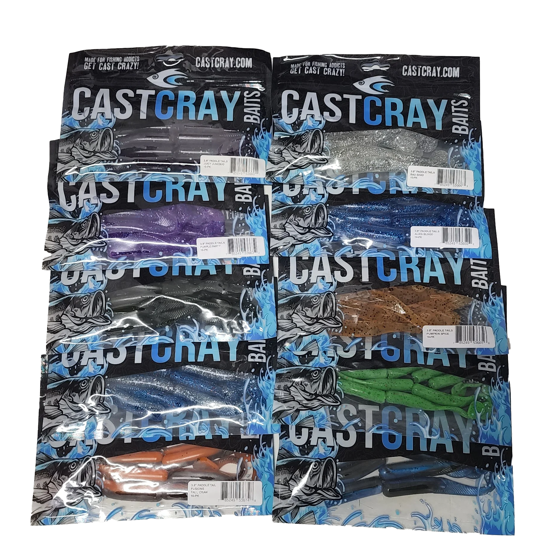 Custom Printed flat 3 side sealed plastic bag lure water soluble small Fishing baits plastic bags with ziplock