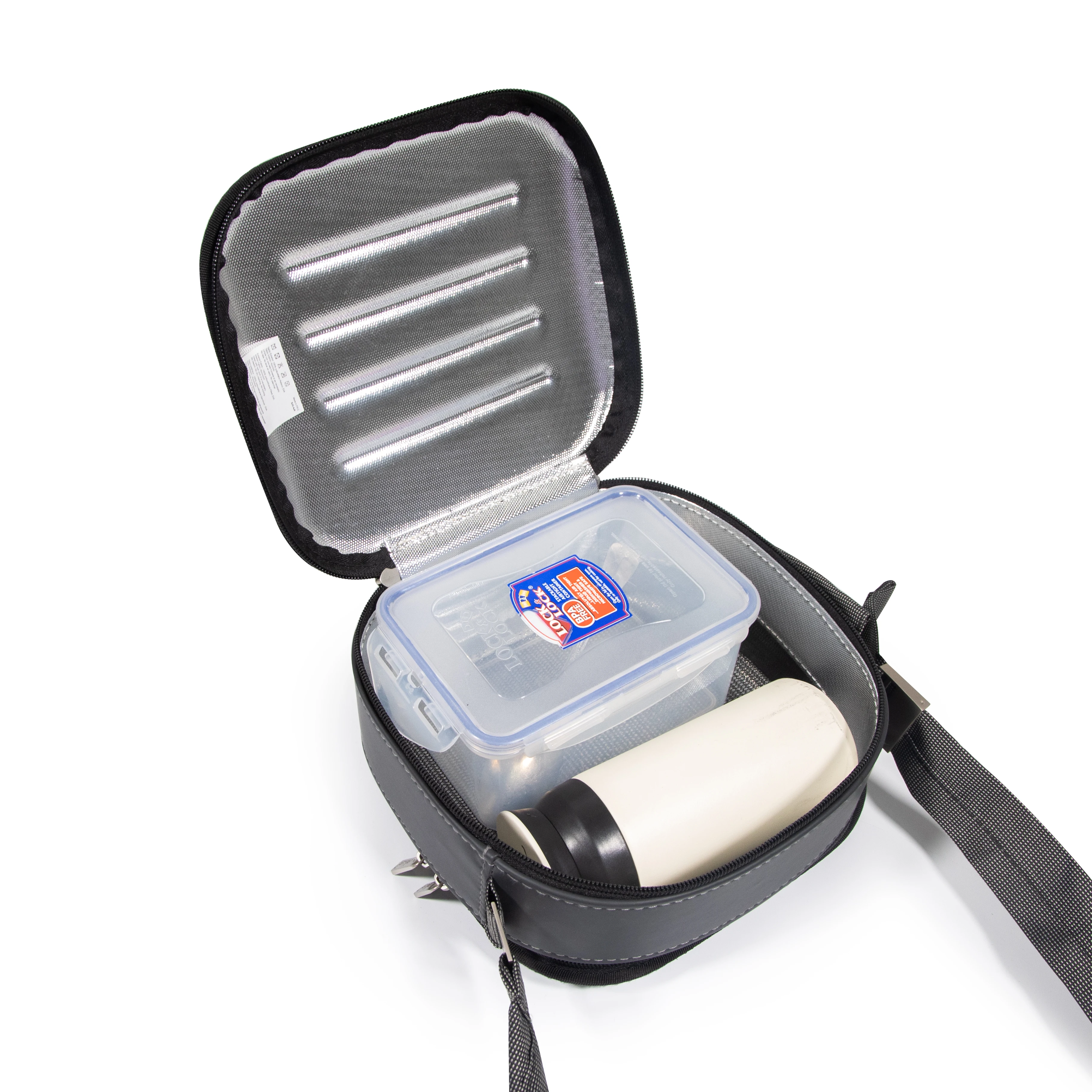 GAODA Custom Cooler Bag Shoulder Strap Double Deck Reusable Aluminium Foil Insulated Compartment EVA Lunch Bag Case