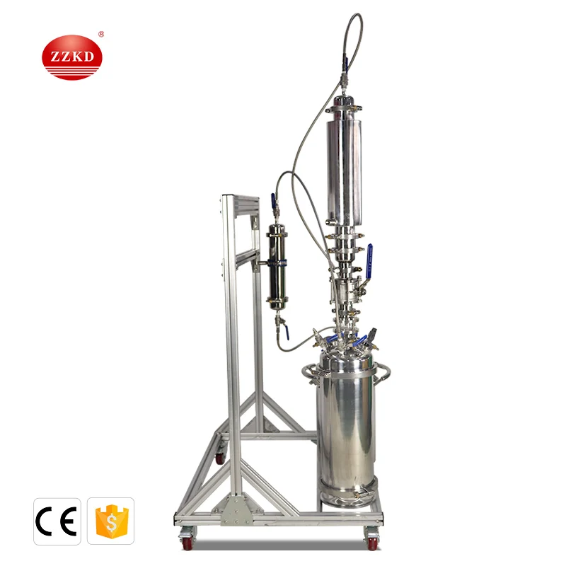 2lb stainless steel dewaxing column bho closed loop extractor with recovery tank butane extractor machine
