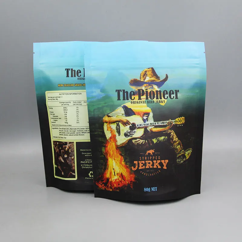 Wholesale Beef Jerky Small Packs Custom Ziplock Beef Jerky Packaging Bag With Logo