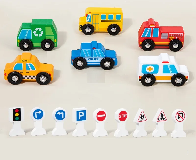 Custom Children Car Traffic Signal Street Road Sign Cognitive Set Educational Life Skill Learning Toys For Boys And Girls