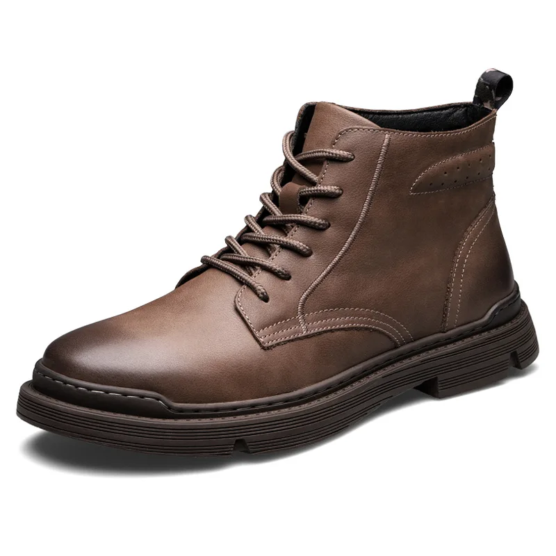 Модные рабочие ботинки Chukka мужская обувь зимние водонепроницаемые удобные мужские кожаные ботильоны на шнуровке для пустыни мужчин