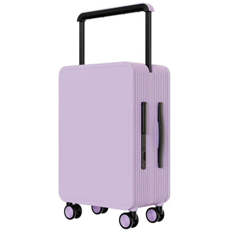 Pailox hot selling light weight PC wide trolley handle luggage travel bags suitcase with TSA lock for long distance trip