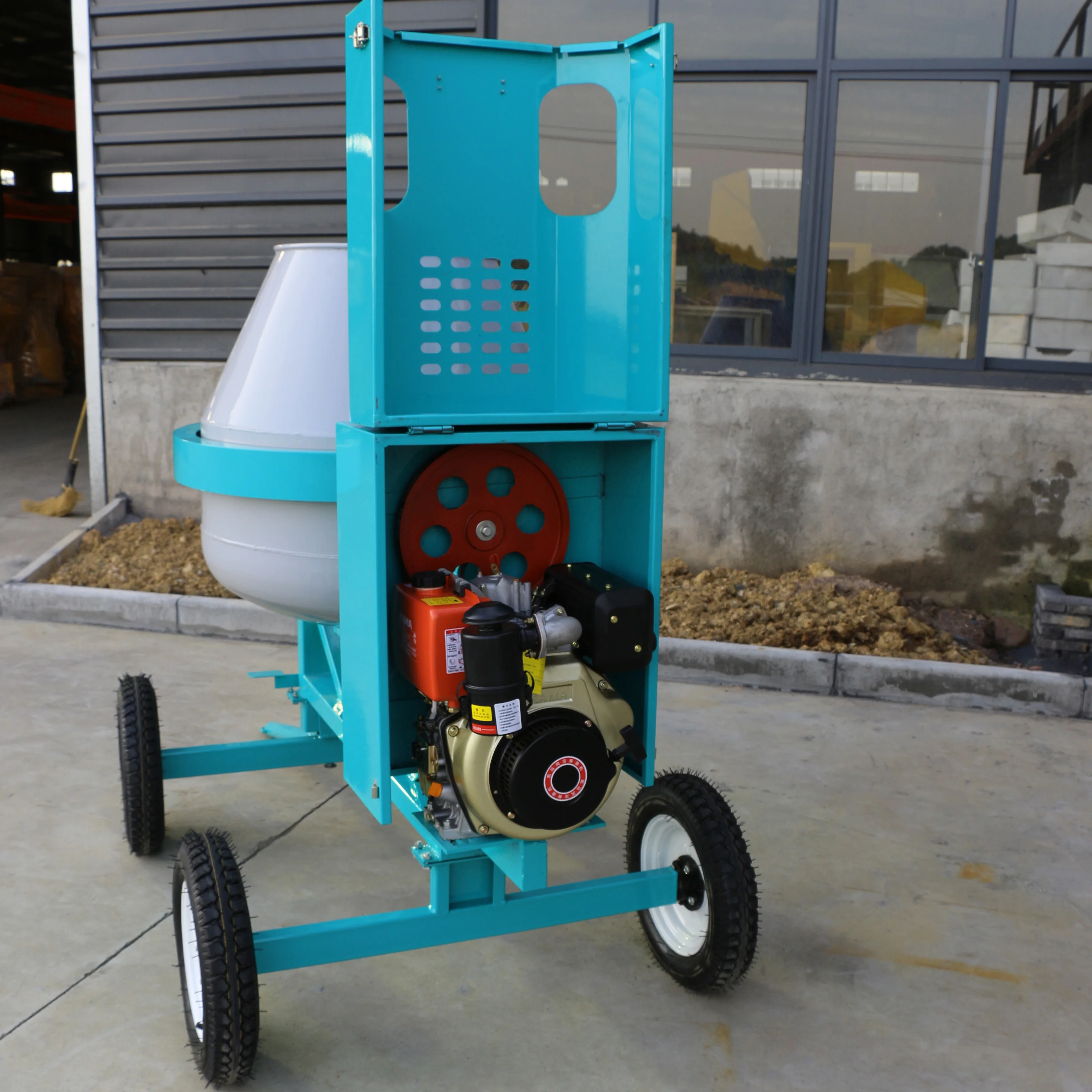 China Factory Portable Diesel Small Concrete Mixer / 400L 350L 500L Diesel Engine Concrete Mixer Machine with Pump
