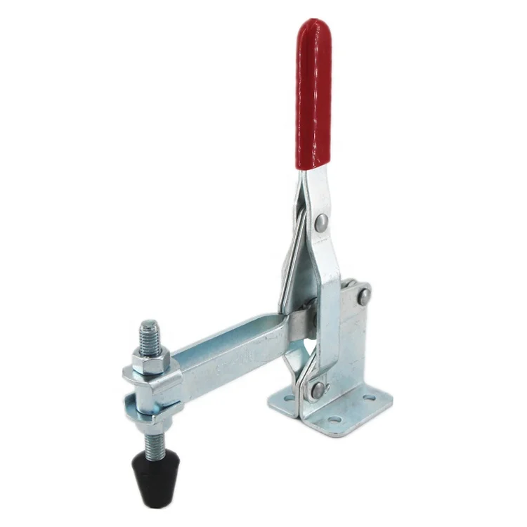 3 Pieces 101H Metal Vertical Toggle Clamps Flat Base Slotted Arm Bottom Fixed Closing Pressure 4500N for Woodworking Welding