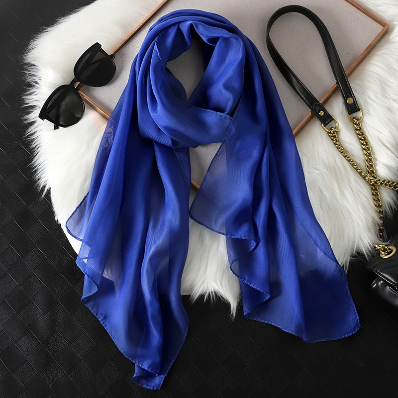 Wholesale Best Selling Silk Scarves georgette Top Elegant Brand Satin Chiffon Silk Scarf Women Printed shawl