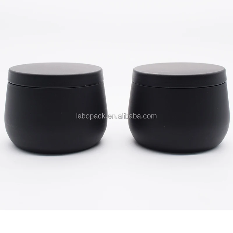 Wholesale 12 or 24 pcs Bulk Black Round Empty Candle In Tin Box Set