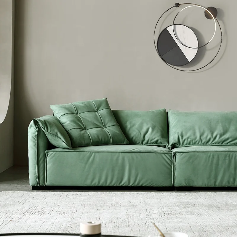 Nordic simple living room flannelette sofa home living room furniture sofa set Italian sofa combination