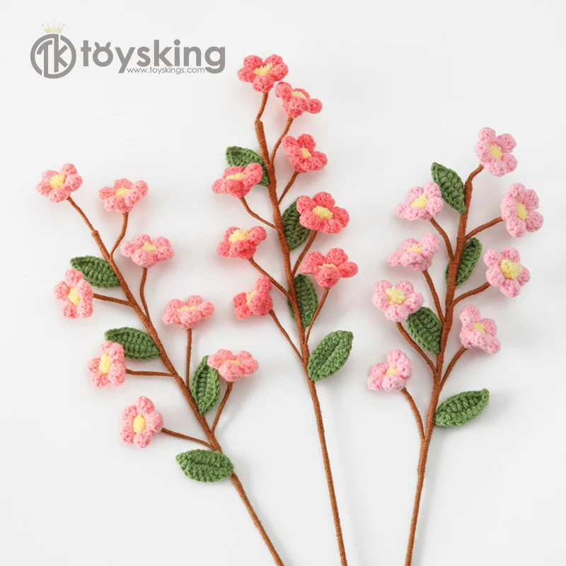 Peaches and plums all over the world crochet yarn multi-head peach blossom branches