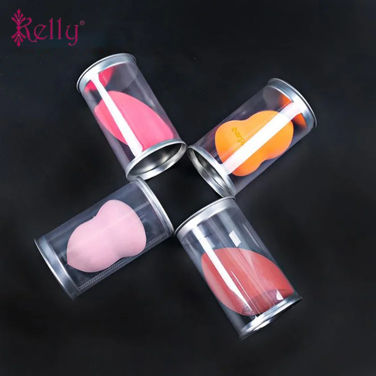 Low Moq Black Make Up Puff Sponges Beauty Makeup Sponge With Clear Bottle Holder