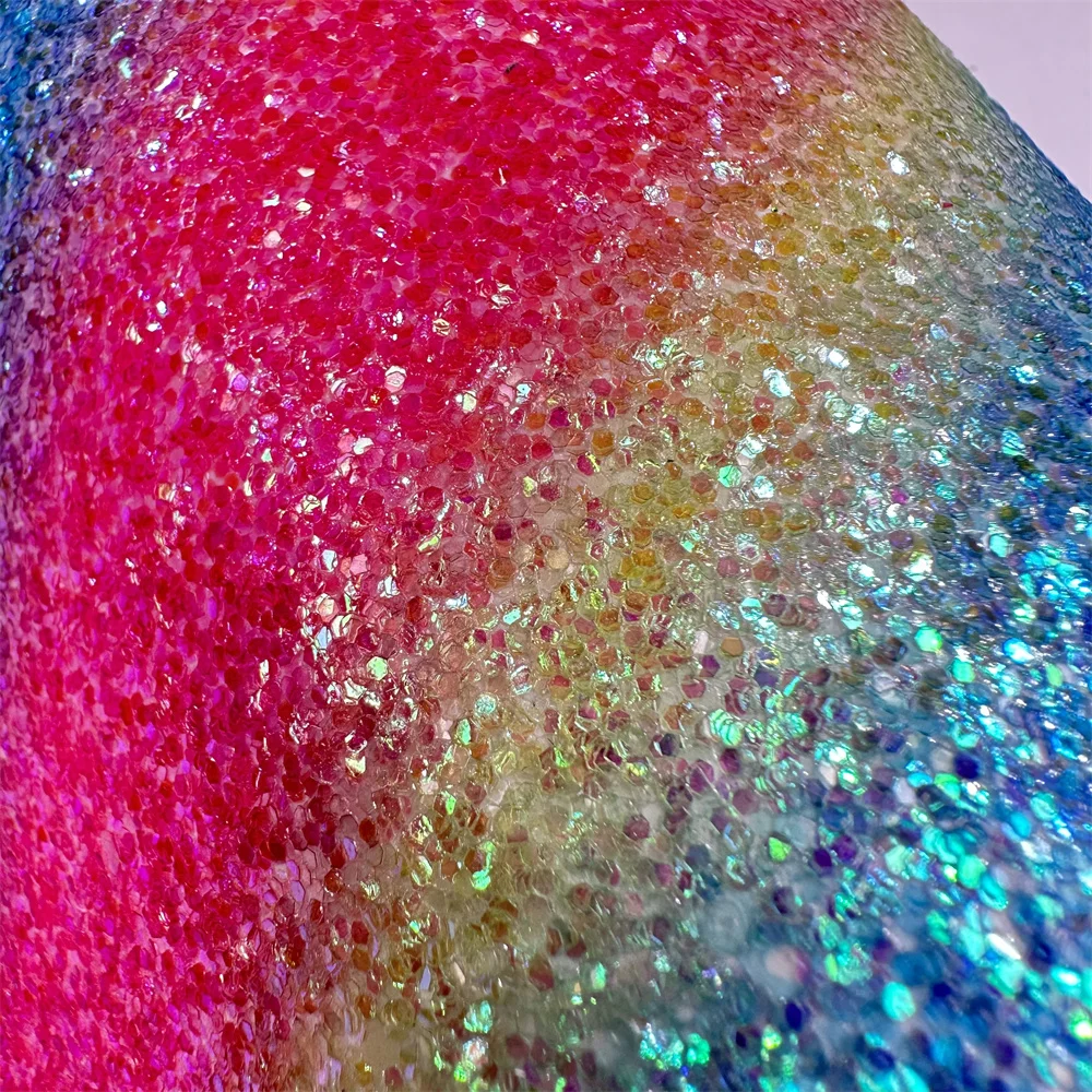 Дерун массивная Радужная блестящая искусственная кожа с цифровой печатью из искусственной кожи для бантов Cricut