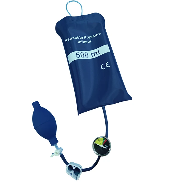 500 ml Reusable Manual pressure infusion bag with Aneroid Gauge