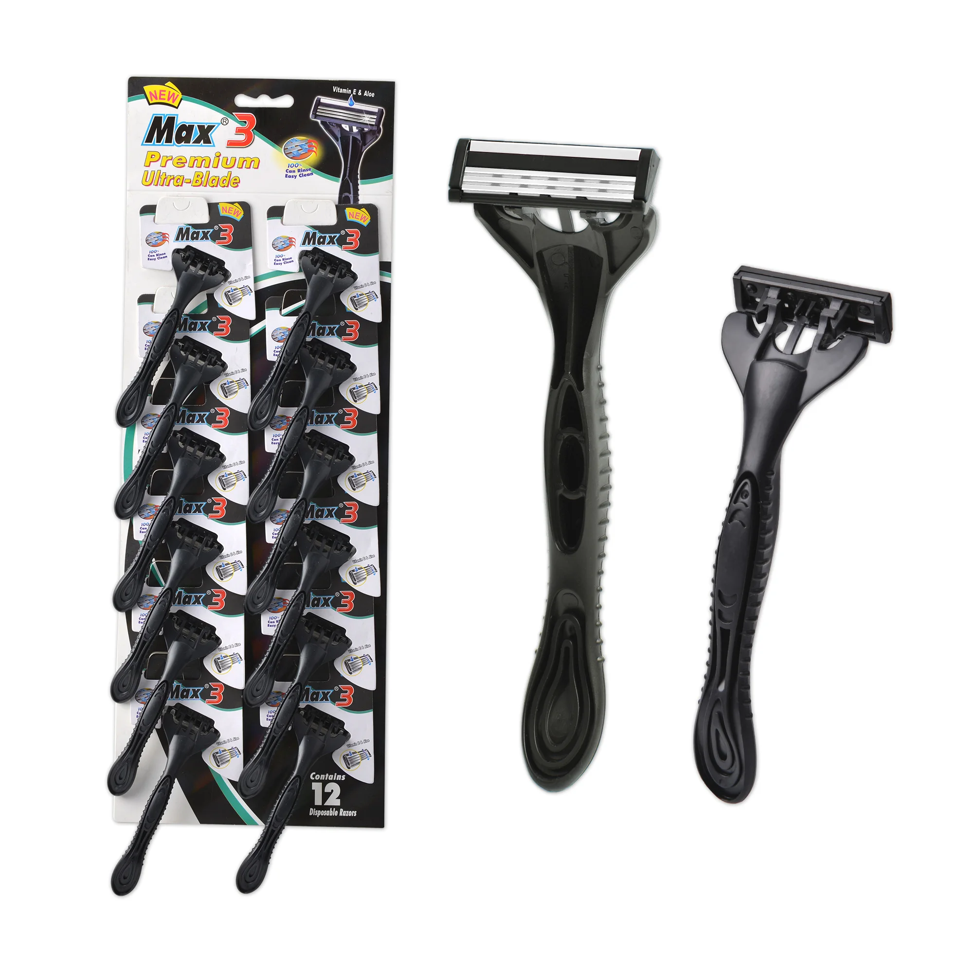 Pivoting head   triple  blade disposable razors modelling blade