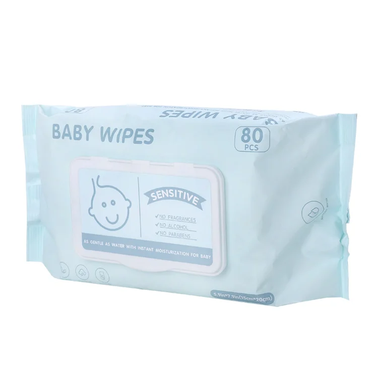 
tender 100% cotton baby wipes 80pcs disposable wet tissue fragrance free 