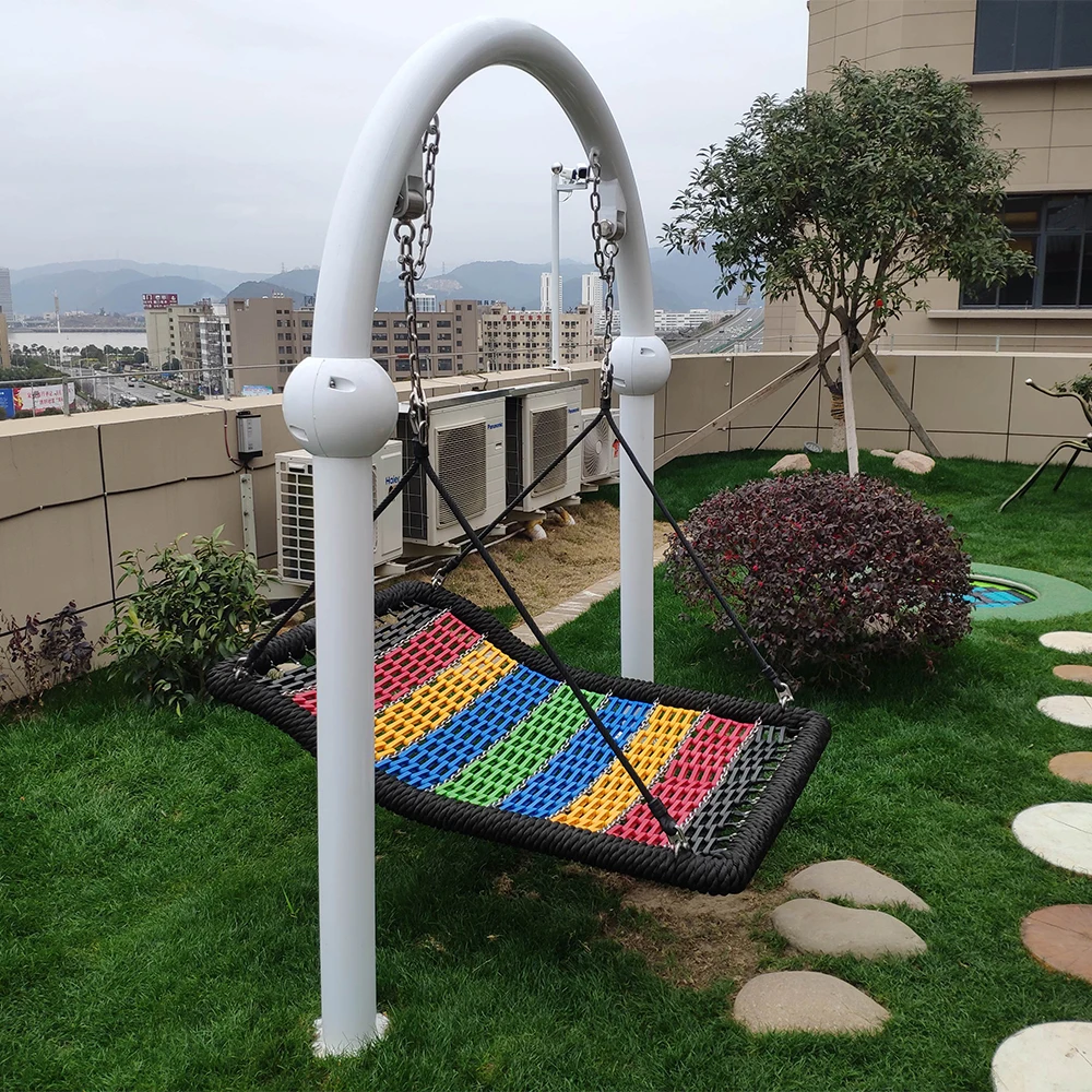 Outdoor reinforced and durable butterfly woven net swing, street public place amusement swing