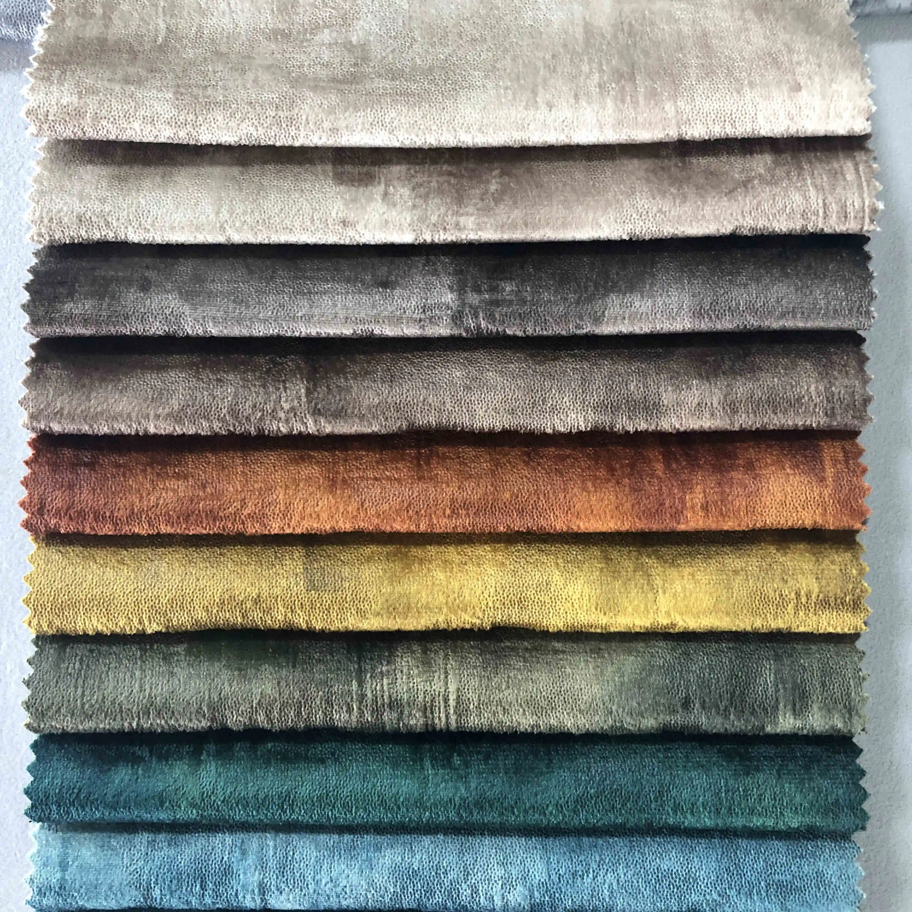 Langsum #Crema # new design 100 polyester Holland sofa velvet material bronzing fabric for chair bed and living room