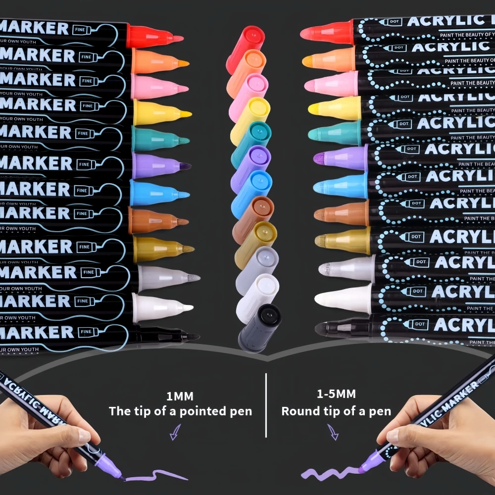 Keep Smiling 48 Color Double Head Painting Quick-Drying Art Markers Ink Acrylic Paint Pens