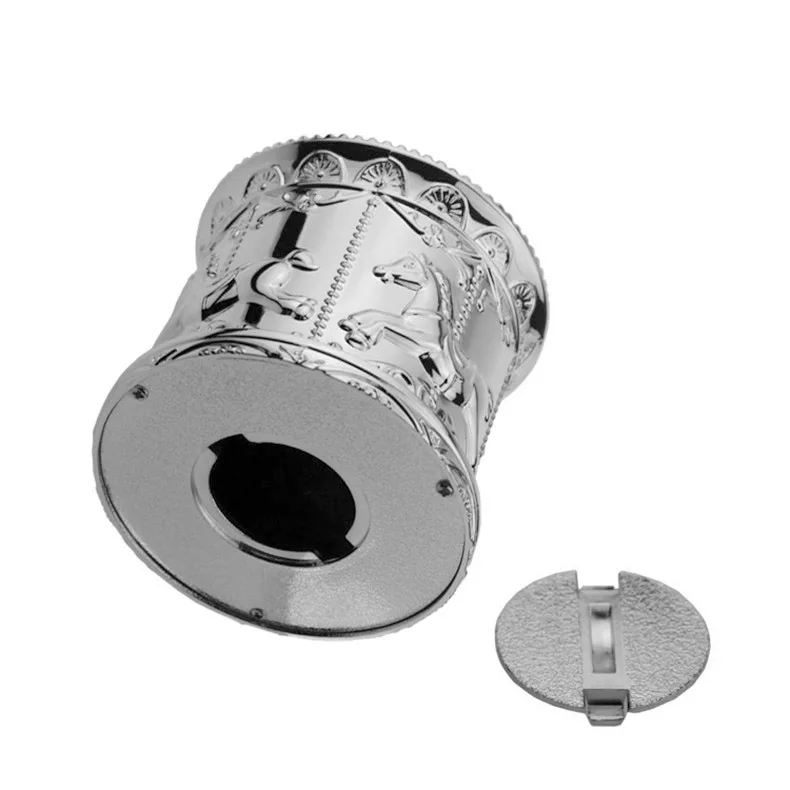 exclusive kids gift silver plated metal carousel money saving box Merry-go-round piggy banks for kids