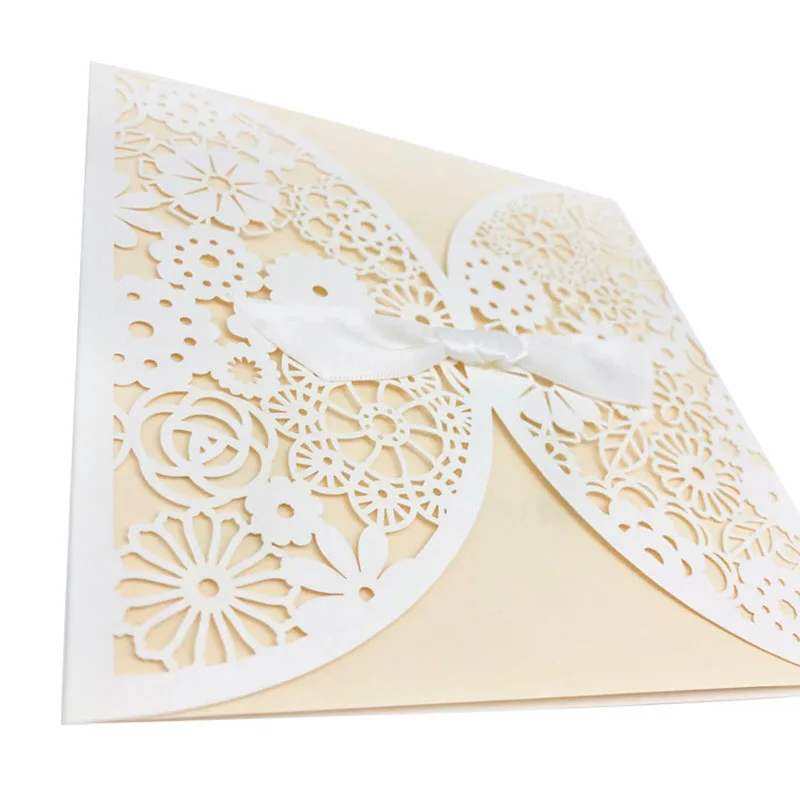 Custom3D Stamp Wedding Cards and Envelopes Display Festival Greeting Laser Cut Wedding Invitation Cards