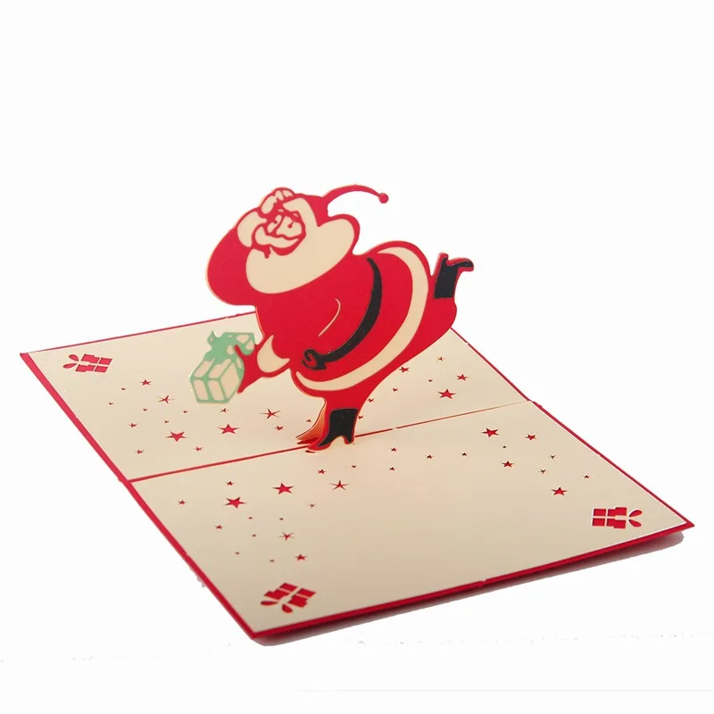 Star Packaging Custom Printing 3d Video Sound Pop up Christmas Display Stand Blank Greeting Gift Cards with Envolpe
