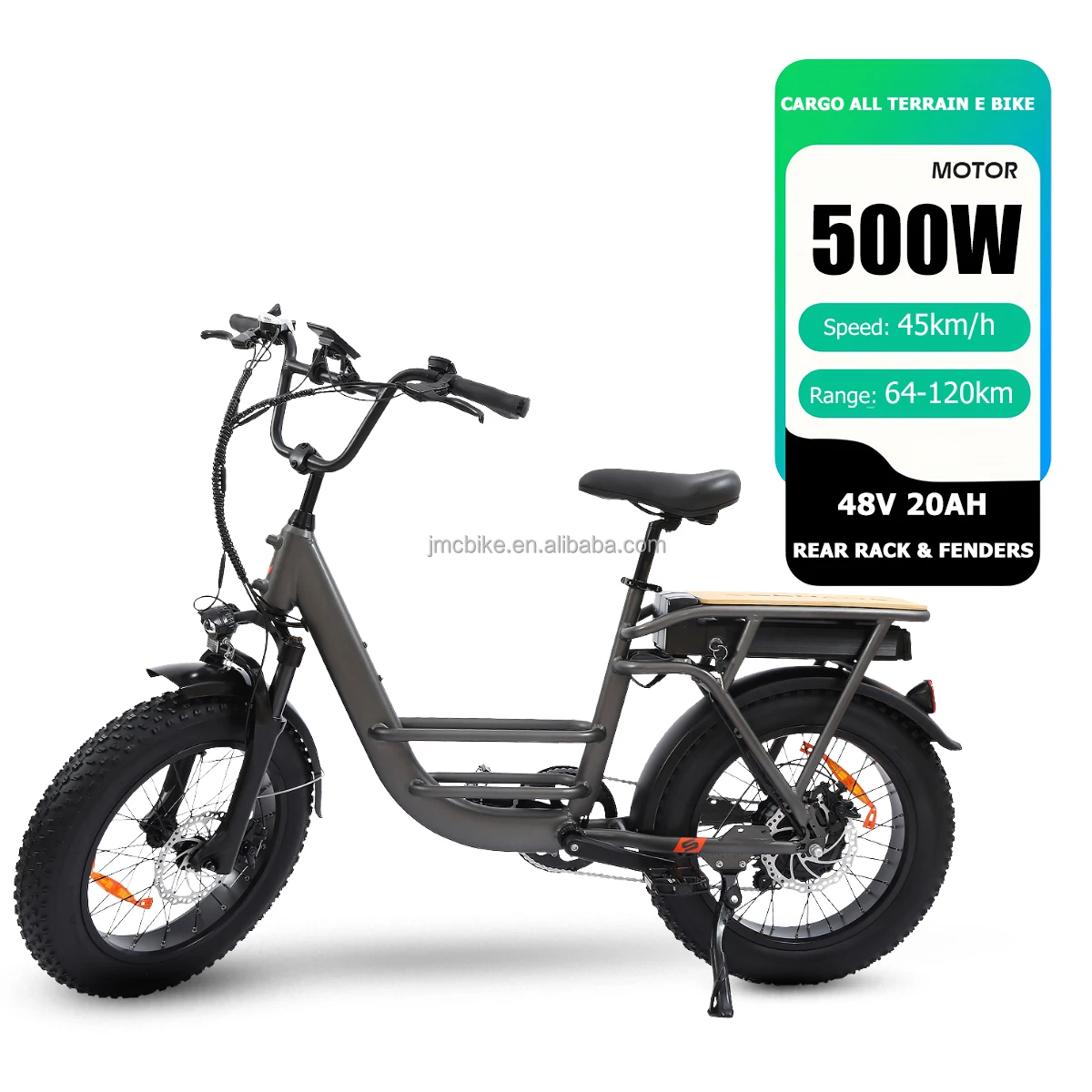 Wholesale 500W Long Range 20inch Fat Tire Aluminum Full Suspension Step-thru Electric Hybrid Bike