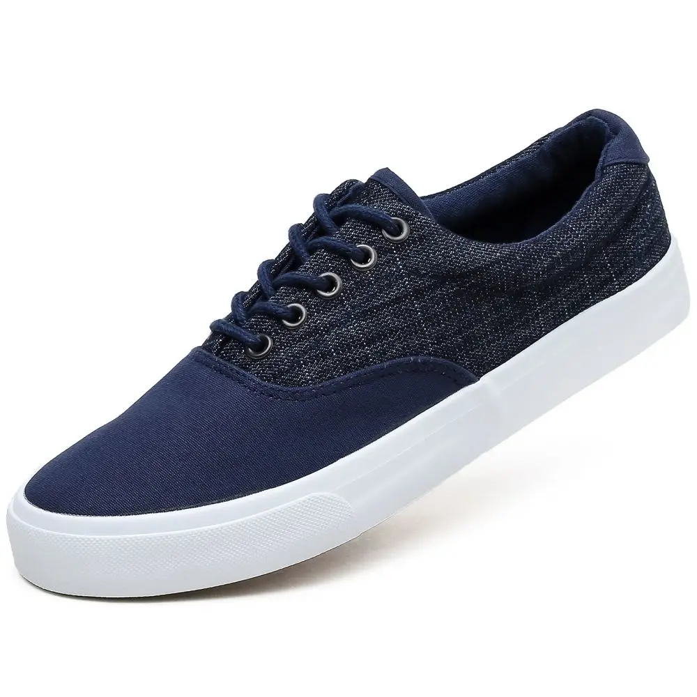 KH Fashion Zapatillas White Pattern Canvas Sneakers Breathable Vulcanized Casual Canvas Trendy Shoes For Men New Styles