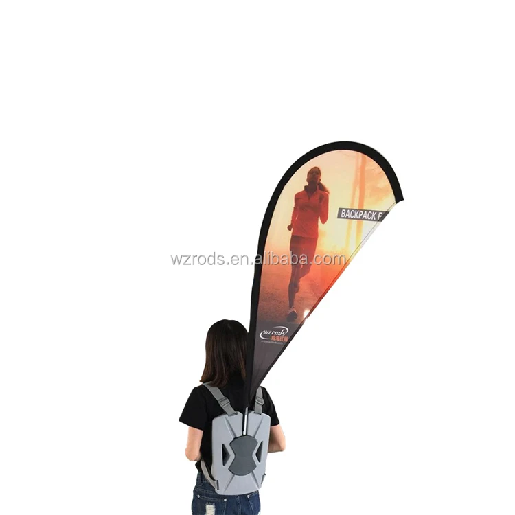 High quality custom decorative street walking backpack equipment flag banner to advertise display