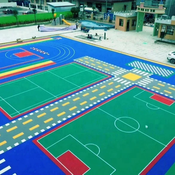 PP suspended plastic sports flooring tiles for outdoor home backyard basketball court
