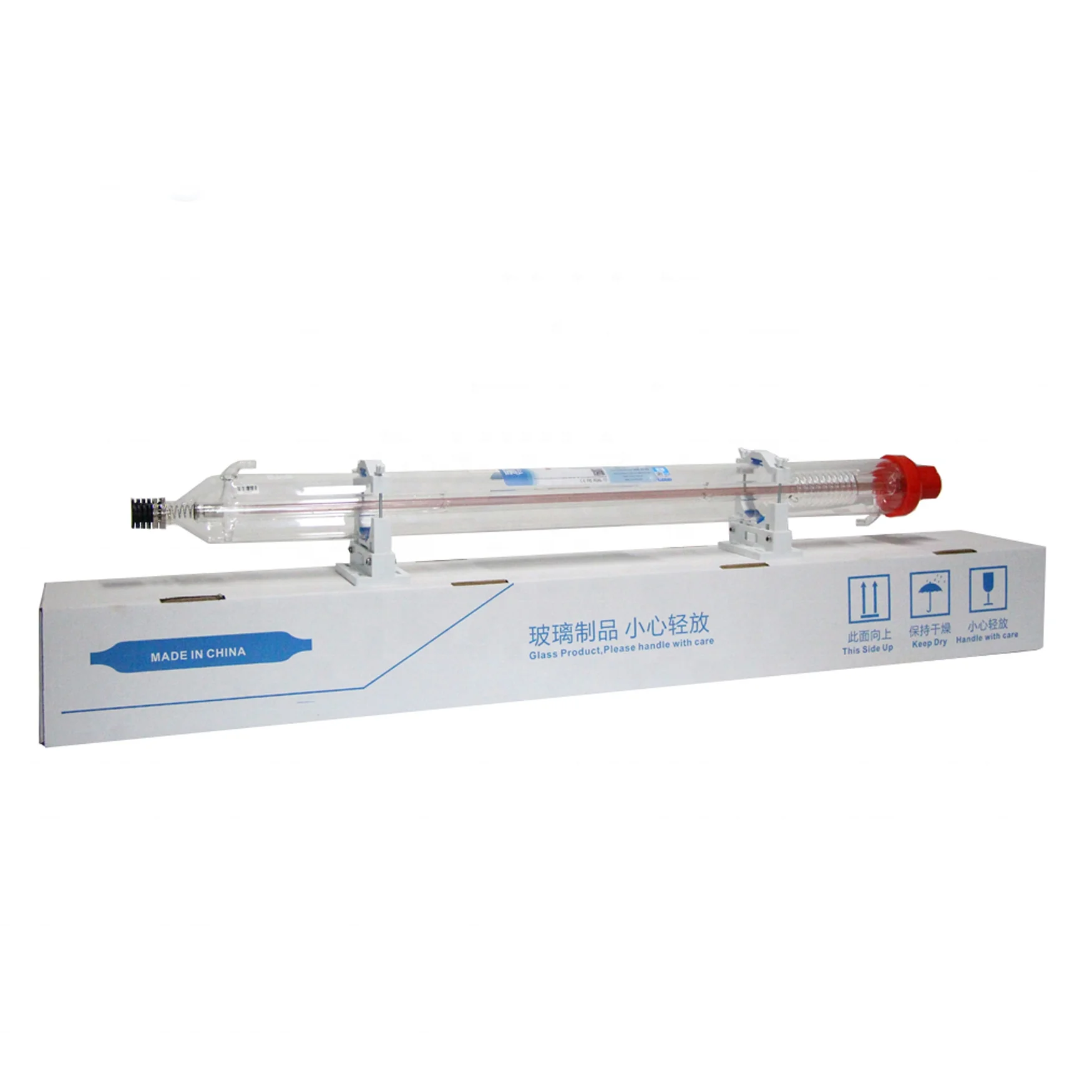 Yongli 80 watt co2 laser tube length 1250mm diameter 80mm working time 11000 hours 18 months warranty