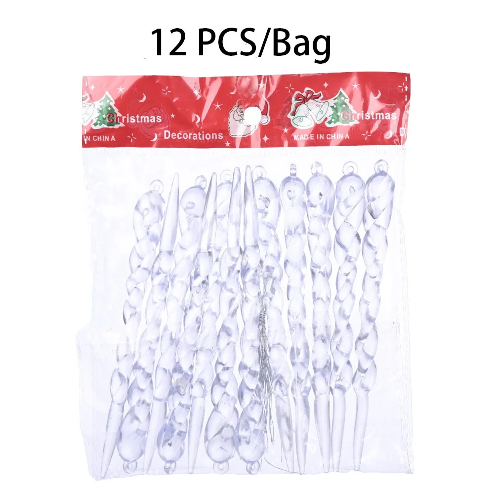 12Pcs Plastic Screw Thread Pendant Christmas Tree Hanging Ornaments Christmas Tree Decoration Ornaments