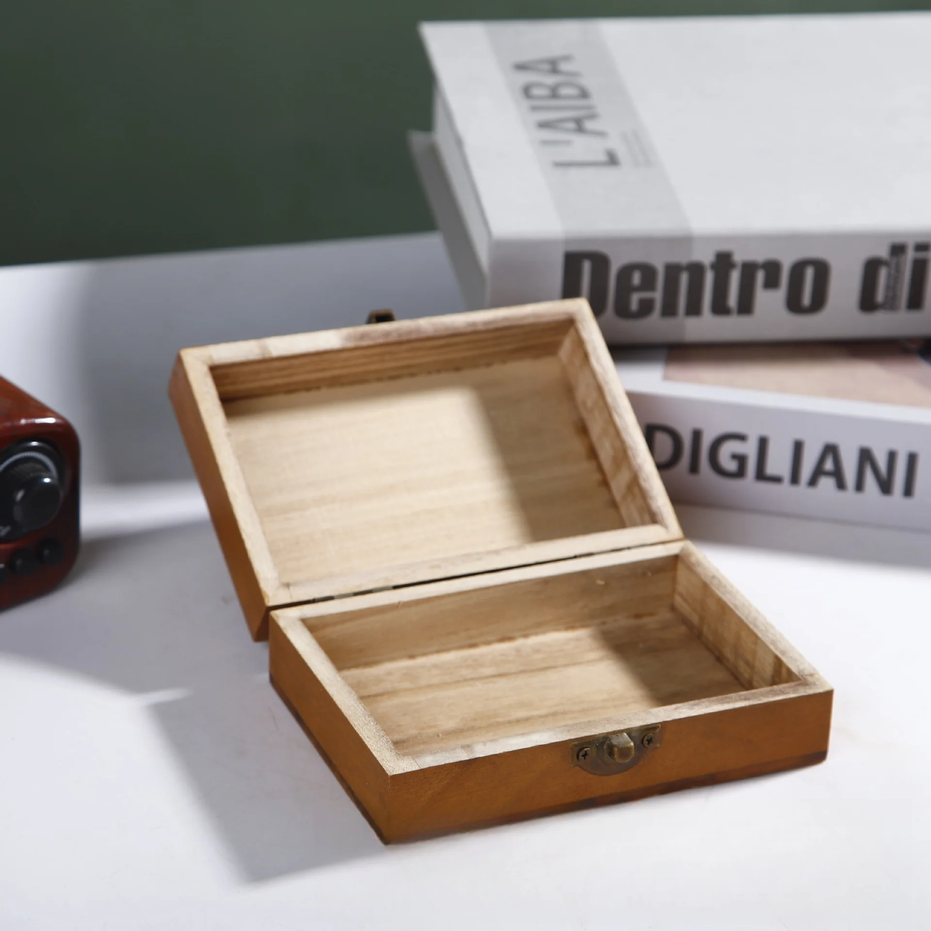 Handmade Simple Wooden Pull-Out Cover Pine Box for Tea Essential Oils or Gift Storage-Wood Crafts Wooden Boxes Wall Signs