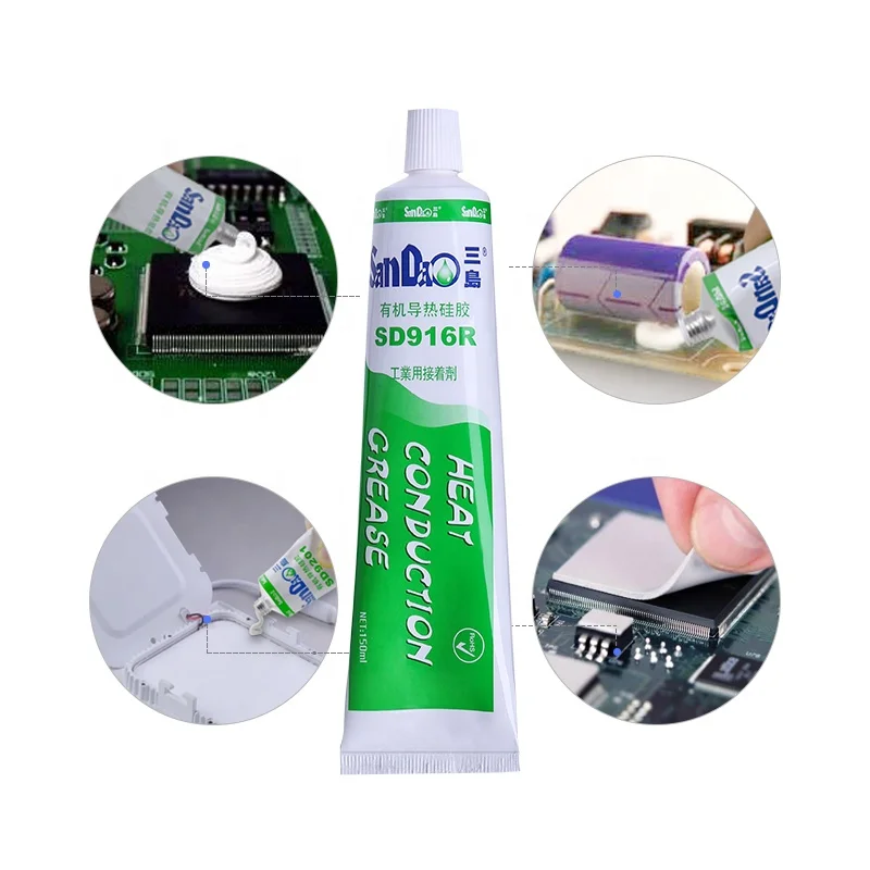 Продукт хорошего качества, Теплопроводящий силиконовый каучук для процессора, Светодиодный радиатор, электроприборы, Силиконовый Проводящий герметик