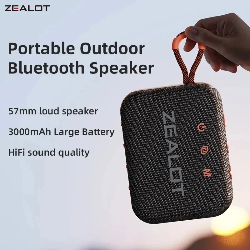 2024 Zealot S75 Outdoor Sports Waterproof Portable Subwoofer Wireless mini blue tooth Speakers backpack speaker with led light