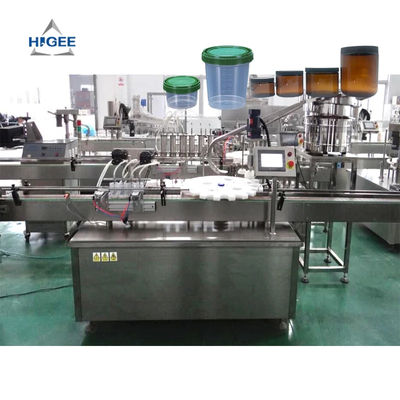 Higee full auto veterinary farm disinfectionant filling and capping machines production line