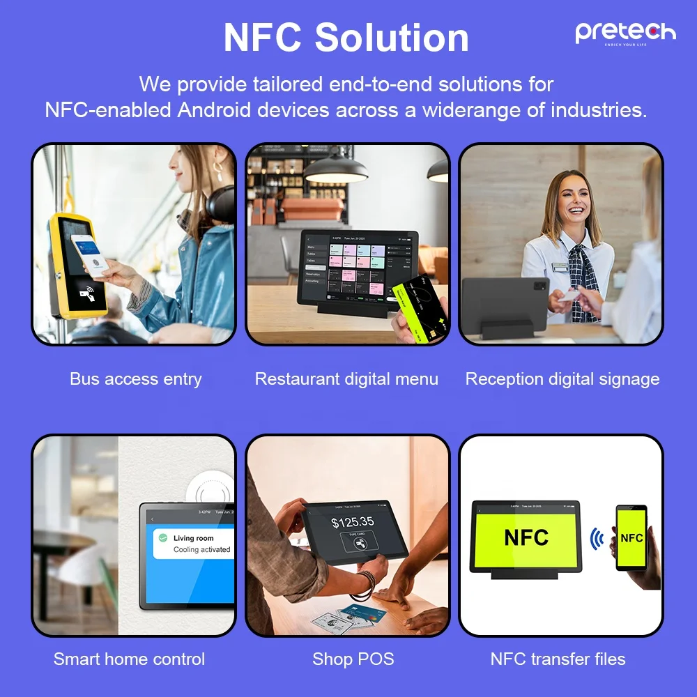 Wireless 10 inch tablet android tap to pay smart POE android pos cashier system touch screen ODM smart android tablet front NFC