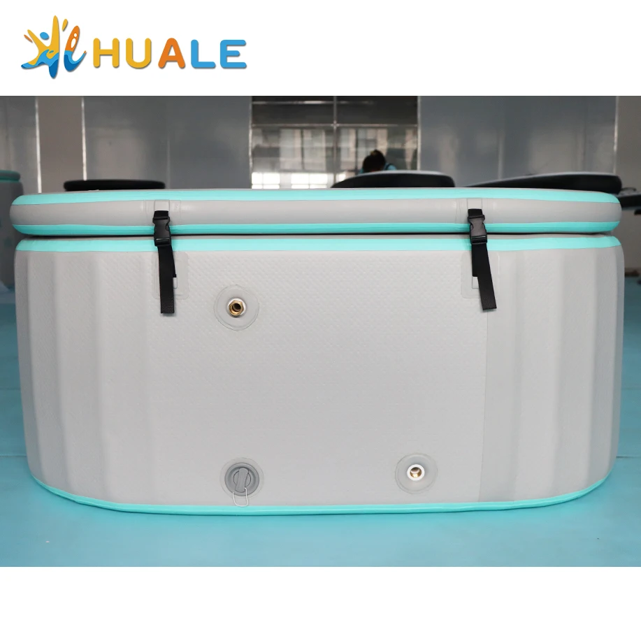 OEM Rectangle Drip Needle Portable 1 Person Plunge Adults Inflatable Ice Bath Plunge Tub Heater Filter