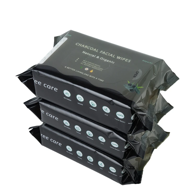 Глубокая очистка, детоксикация, очистка, отшелушивание лица, ежедневное очищение, угольная салфетка для лица, средство для удаления макияжа, влажные салфетки для взрослых