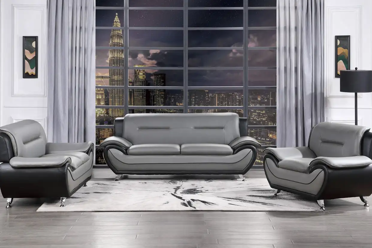 CY Factory Direct Sale PU Leather Couch Living Room Sofa Set Sofa Furniture with massage heated and holder