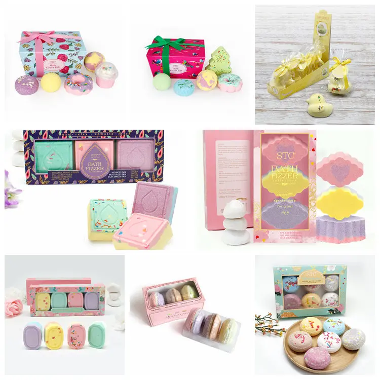 
Funny bath foaming bubble relaxing spa cupcake bath fizzies dry flower natural custom bath bomb christmas sets 