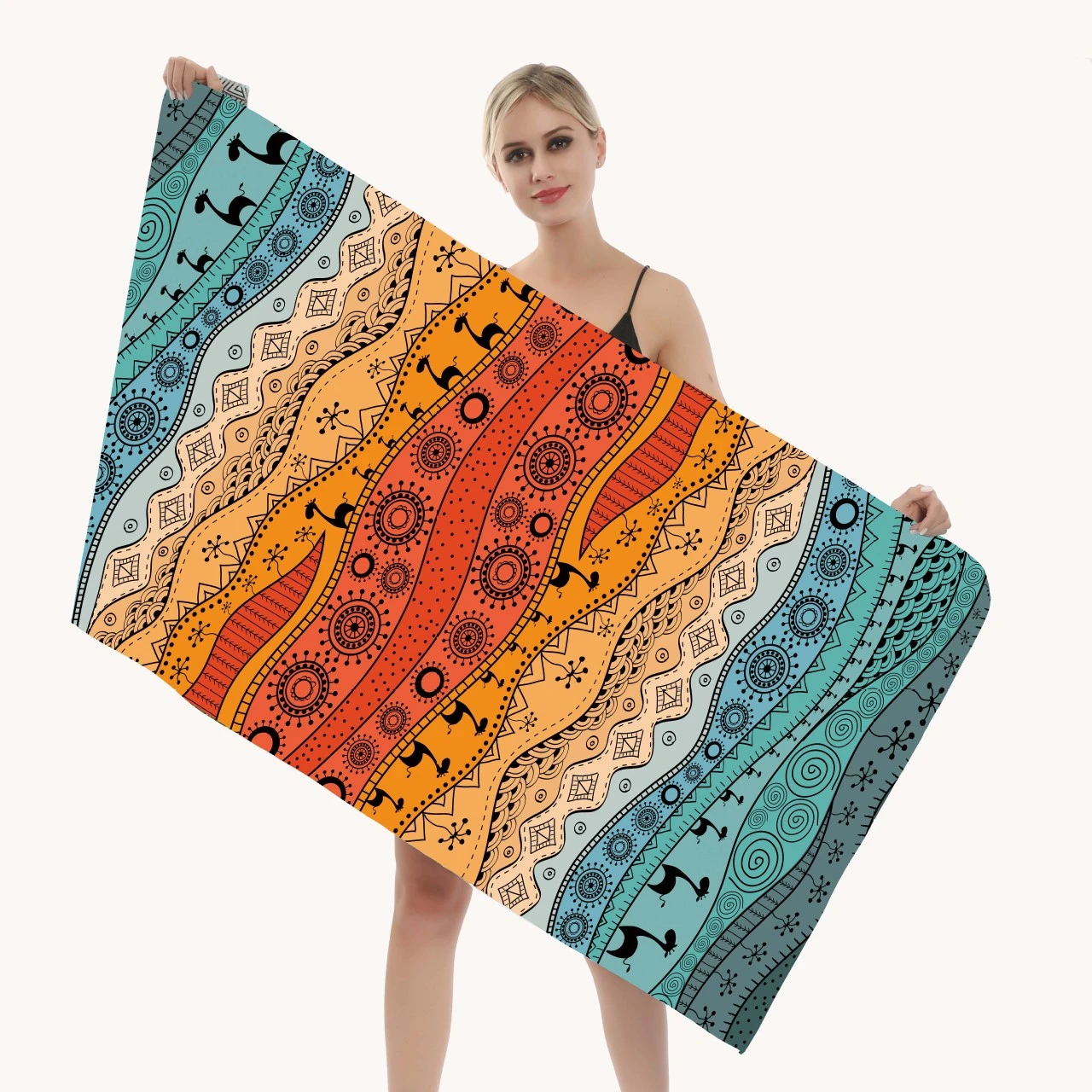 Быстросохнущее пляжное полотенце из микрофибры с логотипом на