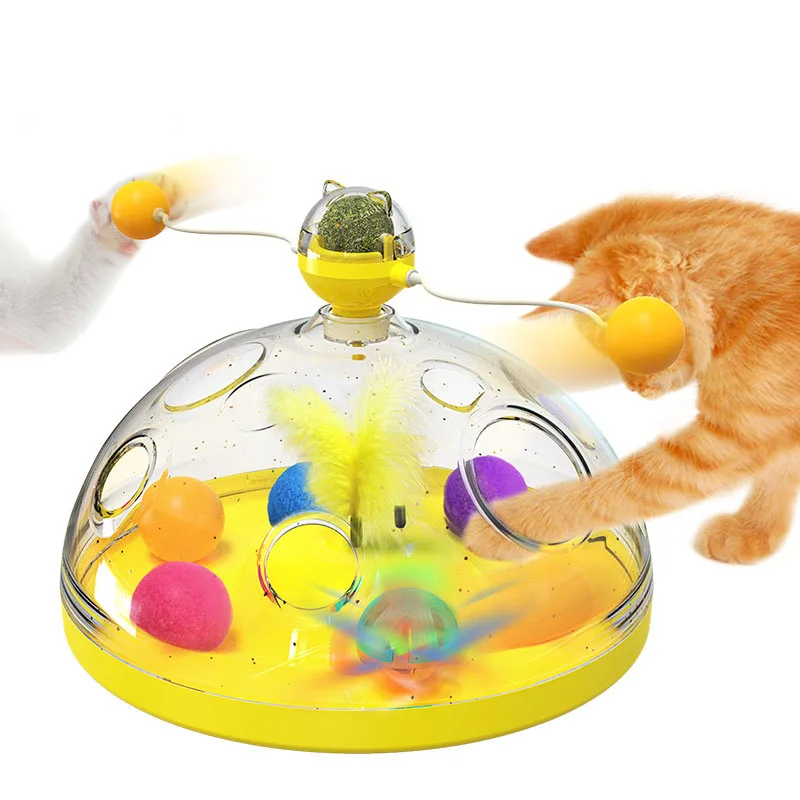 New Pet Supplies Manufacturer Wholesale Company Tease Cat Stick Hundred Treasure Box Cat Windmill Mint Ball Toys