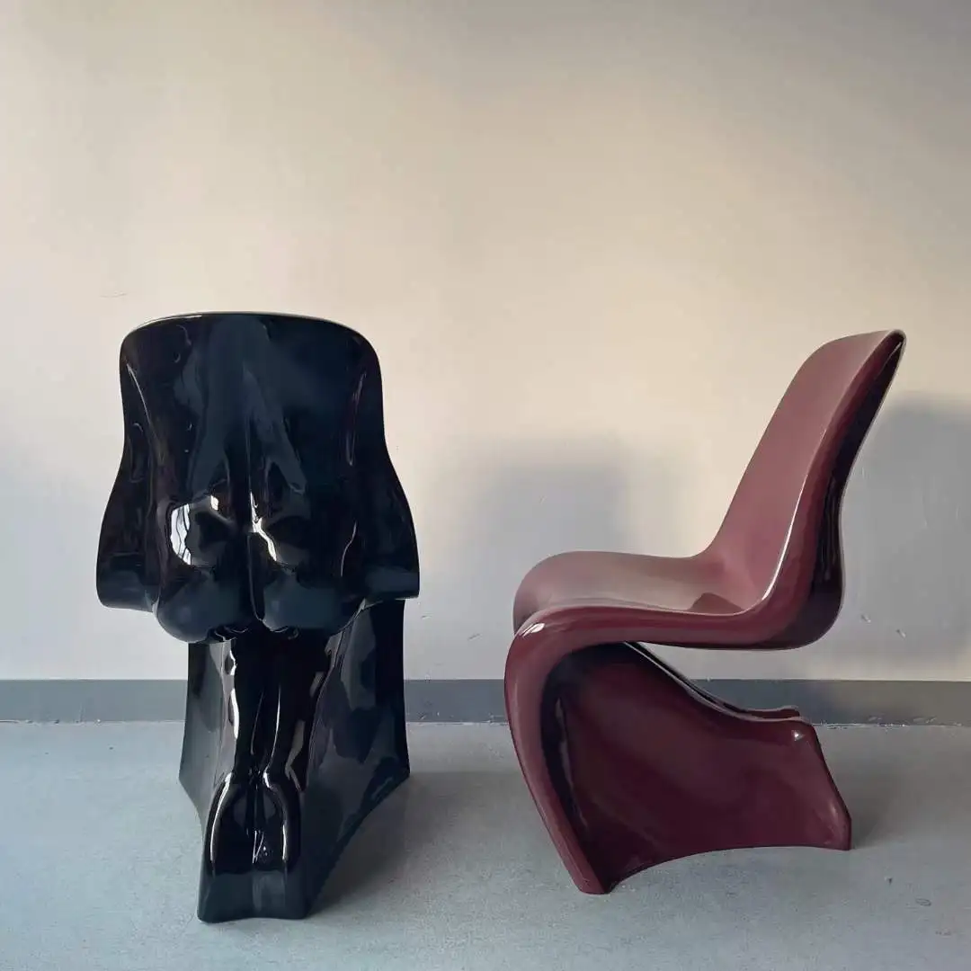 Nordic Creativity Modern Simple S Shaped Fiber Glass Chair Art Back Dining Chair