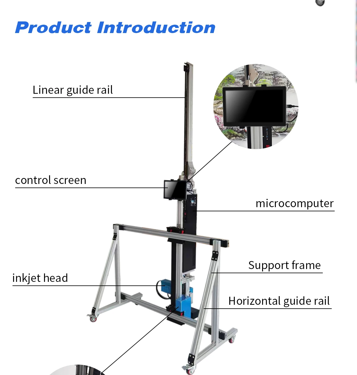 3D HD UV Art wall painting inkjet printer for large size automatic splicing of indoor and outdoor underground walls