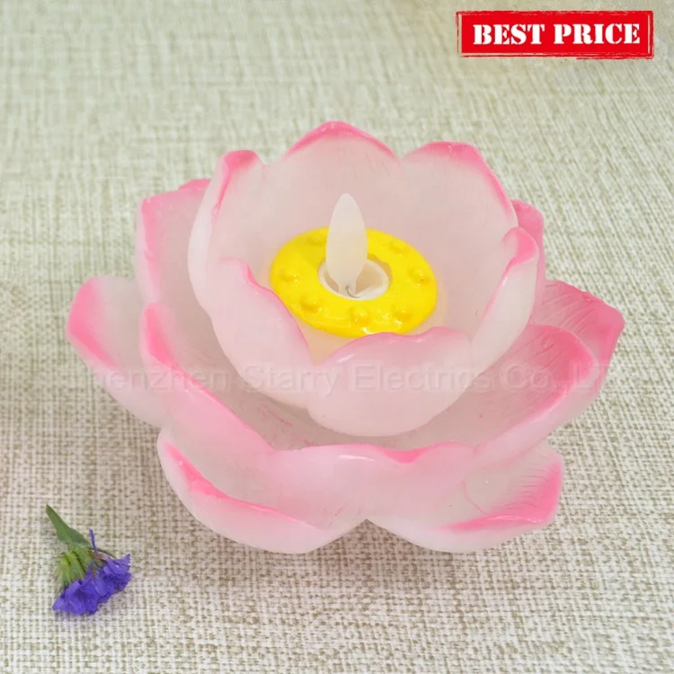 Battery Operated LED Chinese Lotus Candle With Moving Wick Flame