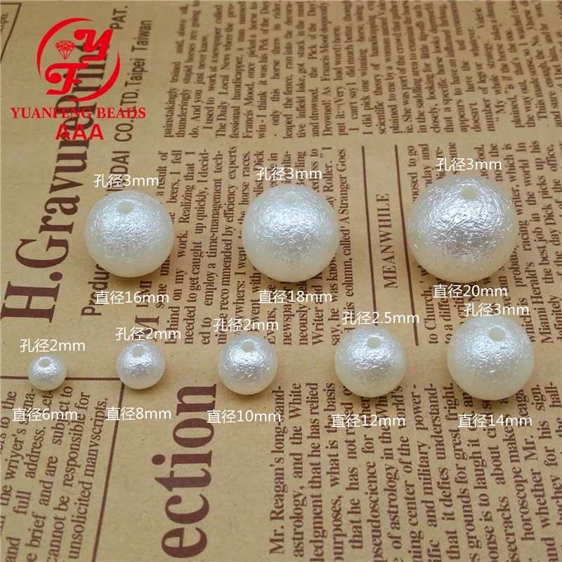 Good quality white color abs wrinkle plastic pearl beads to make christmas ornaments